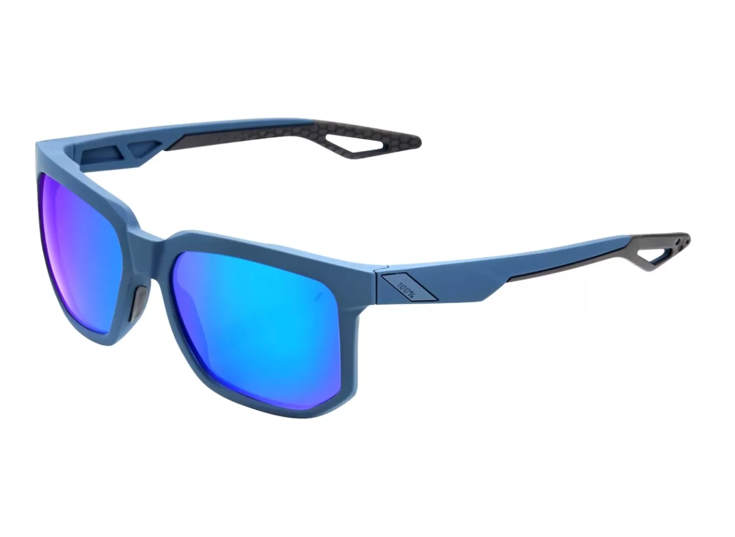 100% Sunglasses - Centric - Soft Tact Blue - Blue Multilayer Mirror Lens