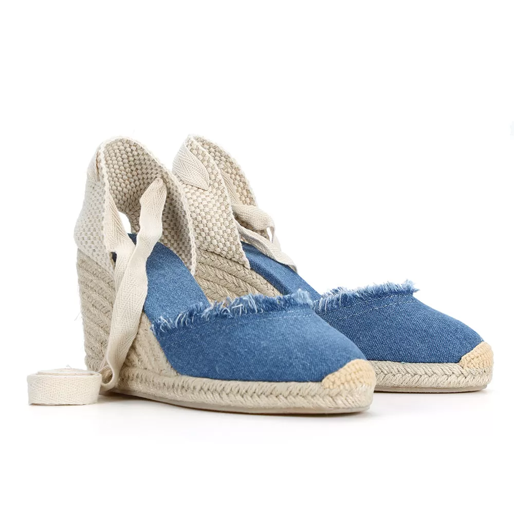 2021 9Cm Sandalias Mujer Special Offer Denim Sandals Sapato Feminino Sapatos Mulher Espadrilles Wedg