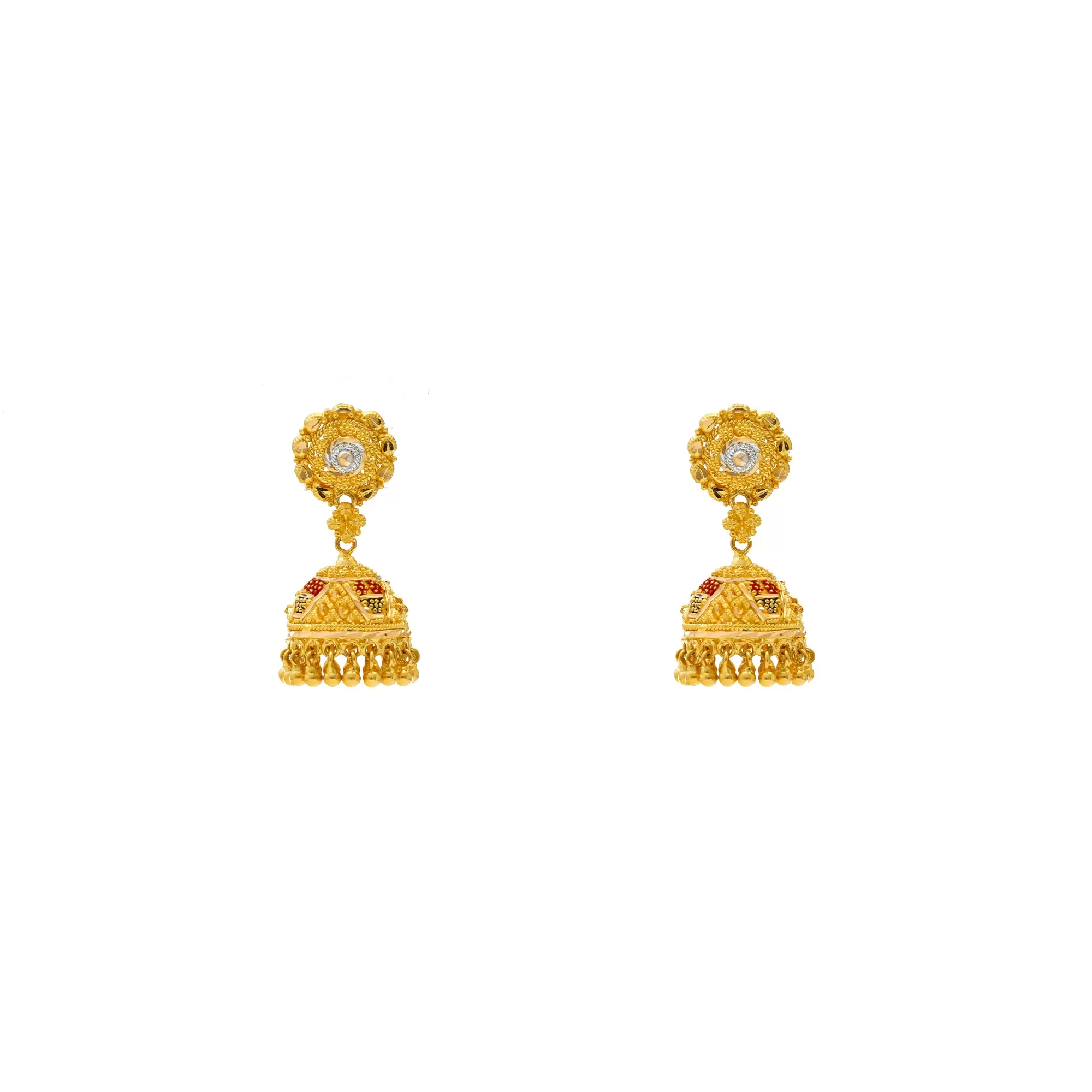 22K Yellow Gold Jhumki Earrings (9.4gm)