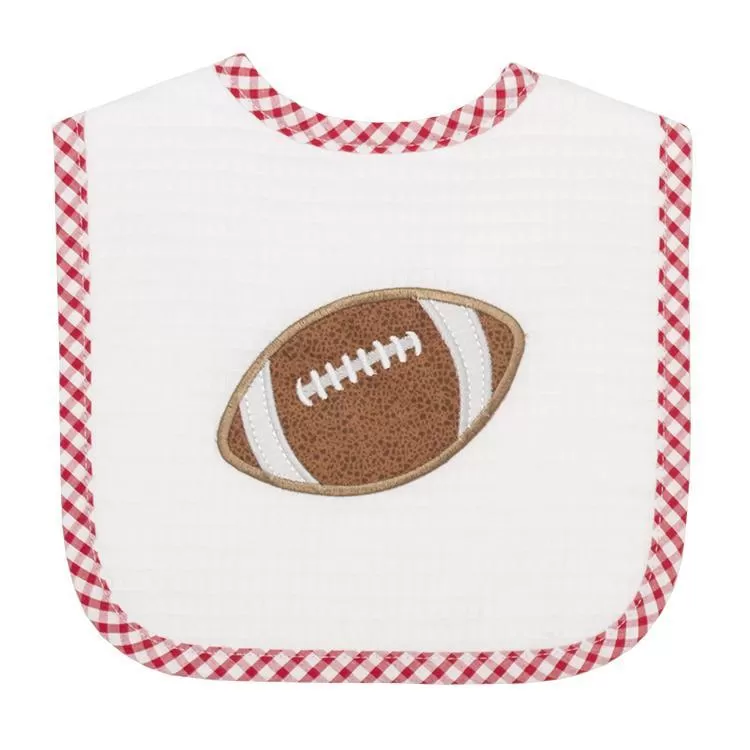 3 Martha's Football Bib - Red, Blue, and Gray