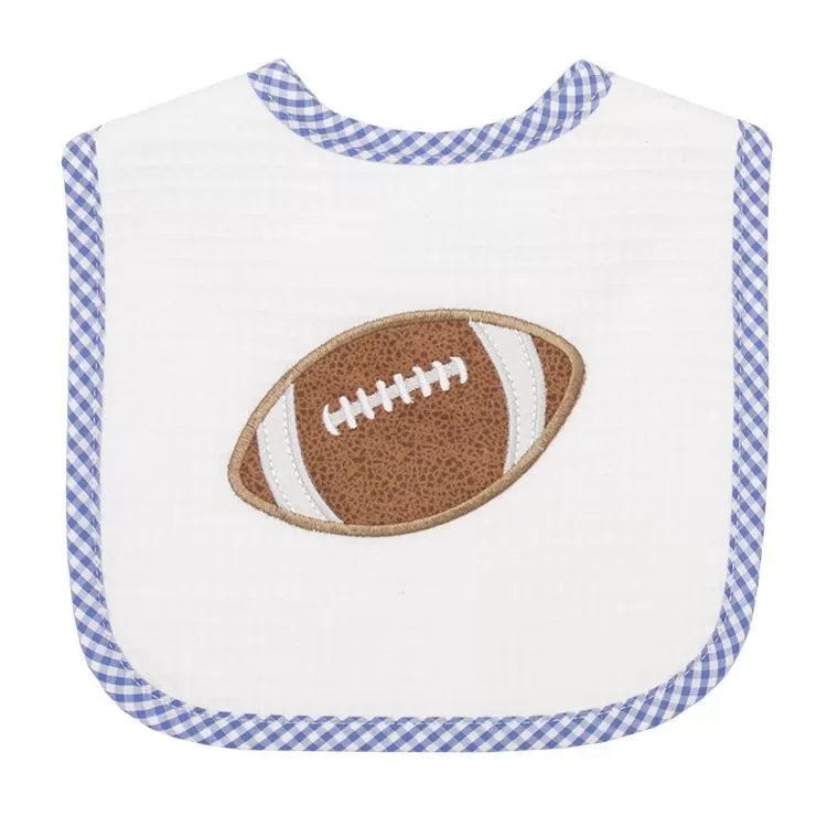 3 Martha's Football Bib - Red, Blue, and Gray