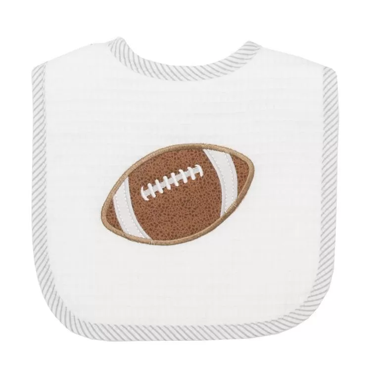 3 Martha's Football Bib - Red, Blue, and Gray