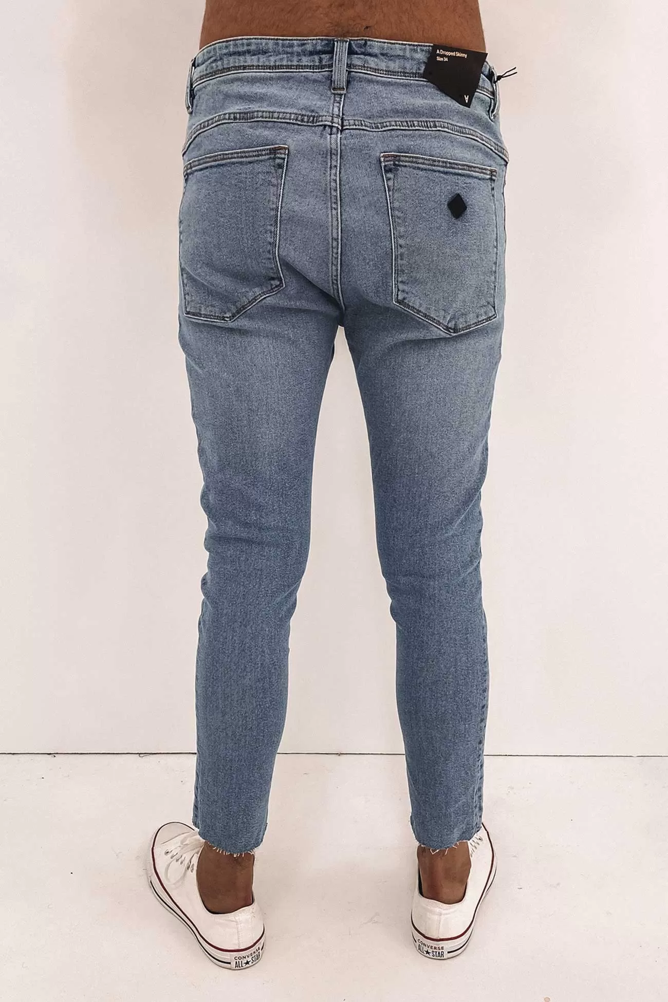 A Dropped Skinny Jean Flyover Mid Vintage Blue