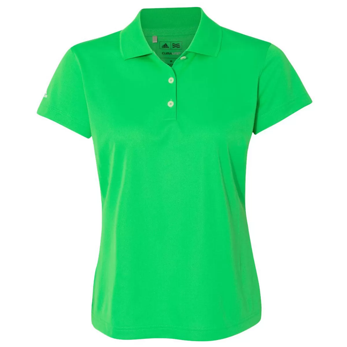 adidas Golf Women's Solar Lime/White Climalite Basic Sport Shirt