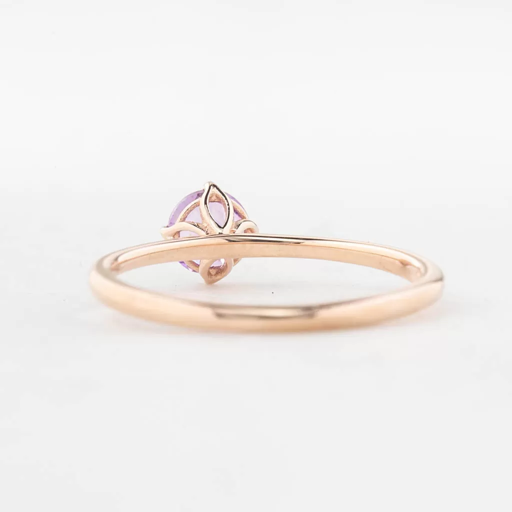 Alice Ring 0.67ct Pink Purple Tanzania Sapphire, 14K Rose Gold (One of a kind)