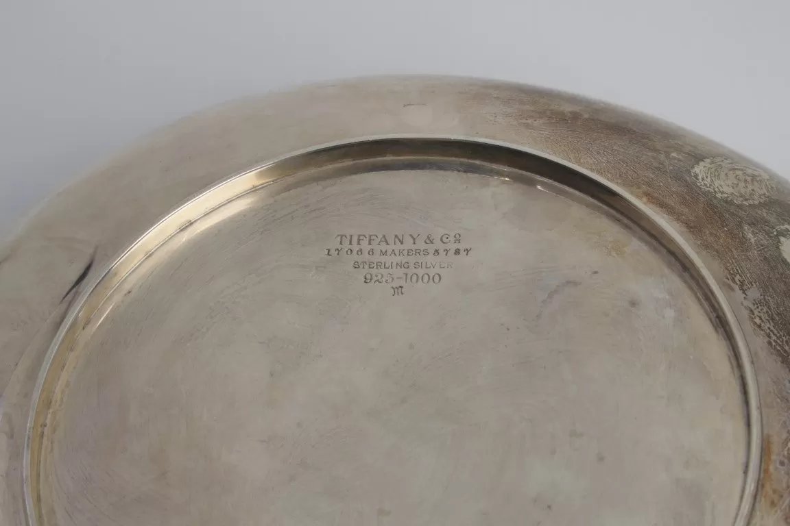 Antique Rare 1907 Tiffany & Co. Makers Sterling Silver Shallow Serving Bowl (409.6g)