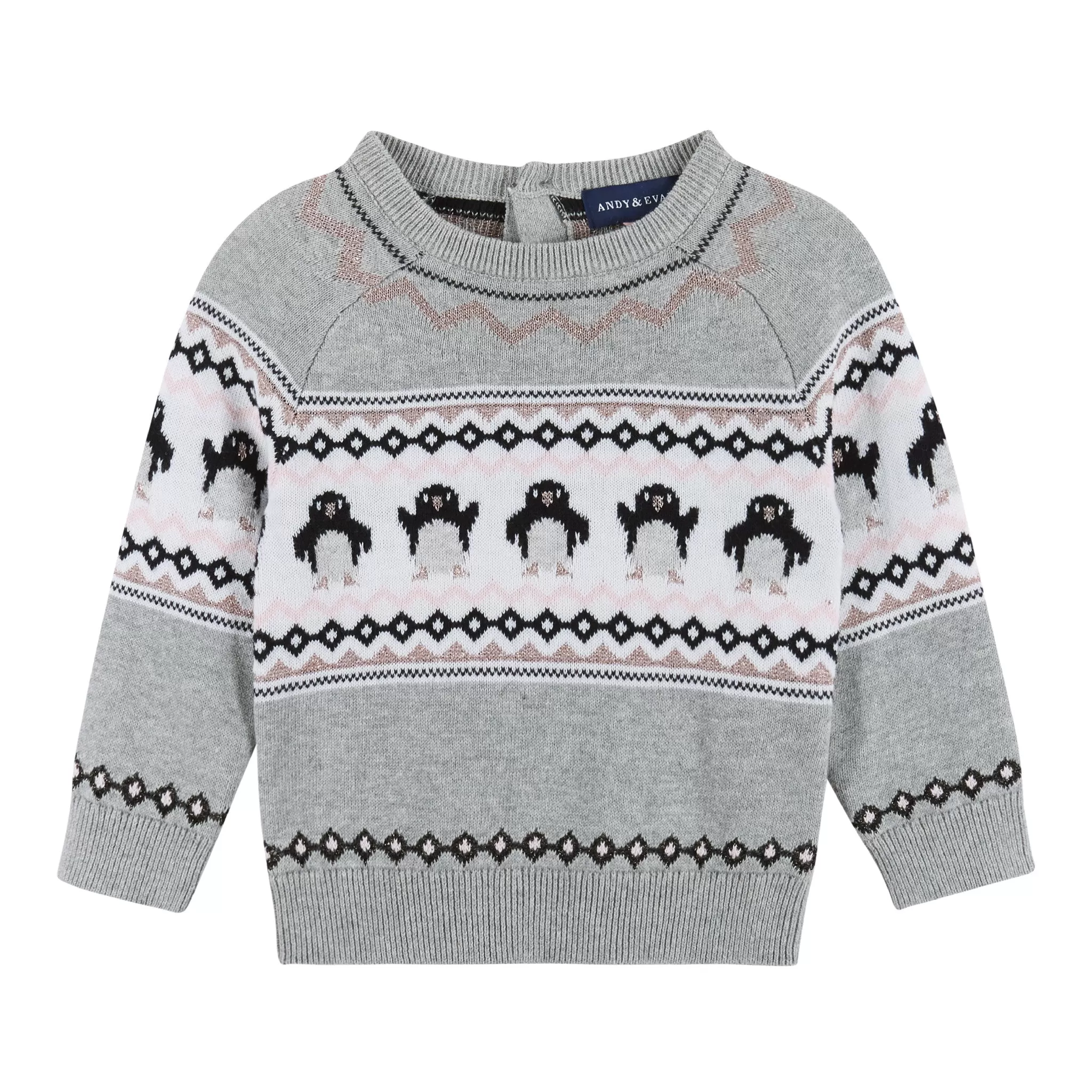 Baby Girl Penguin Fair Isle Sweater Set