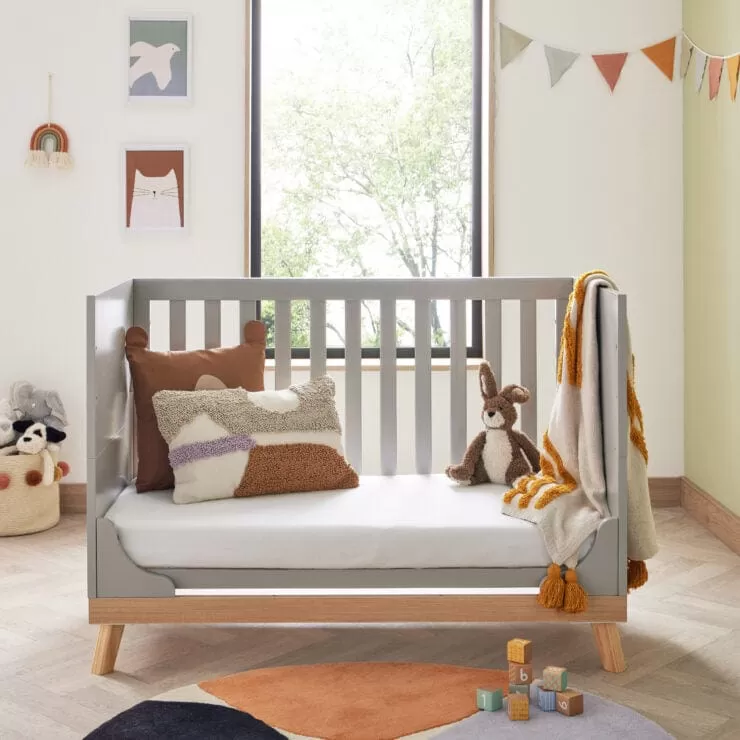 Babymore Mona Mini Cot Bed - Grey