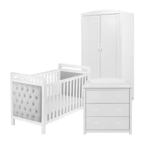 Babymore Velvet Deluxe 3 Piece Room Set - White