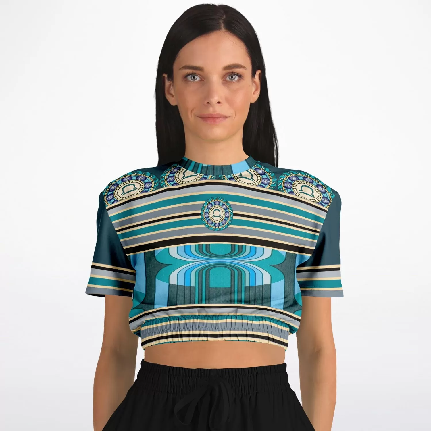 Balanced Life Short Sleeve Cropped Eco-Poly Sweater