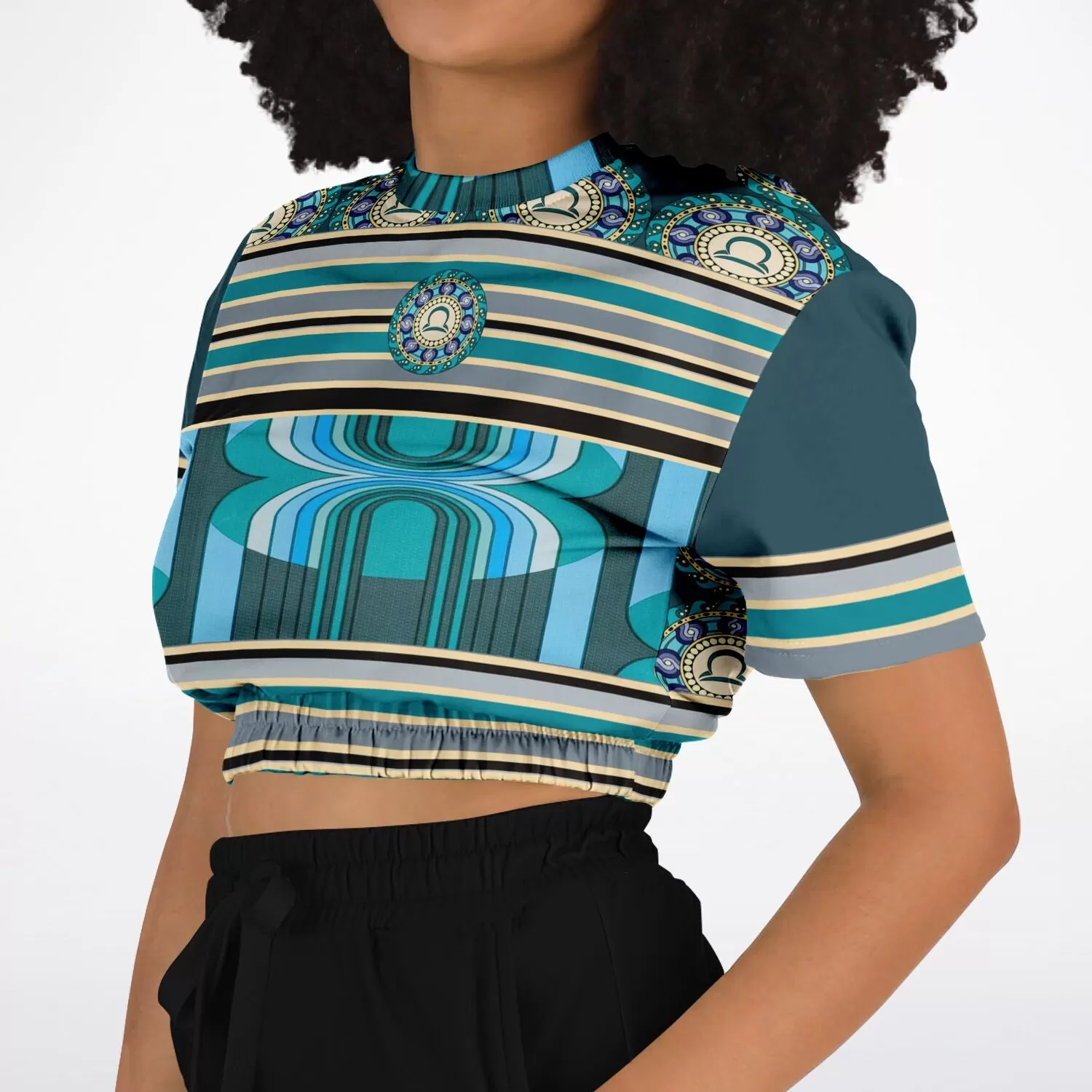 Balanced Life Short Sleeve Cropped Eco-Poly Sweater