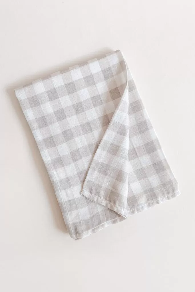 Bamboo Swaddle - Beige Gingham