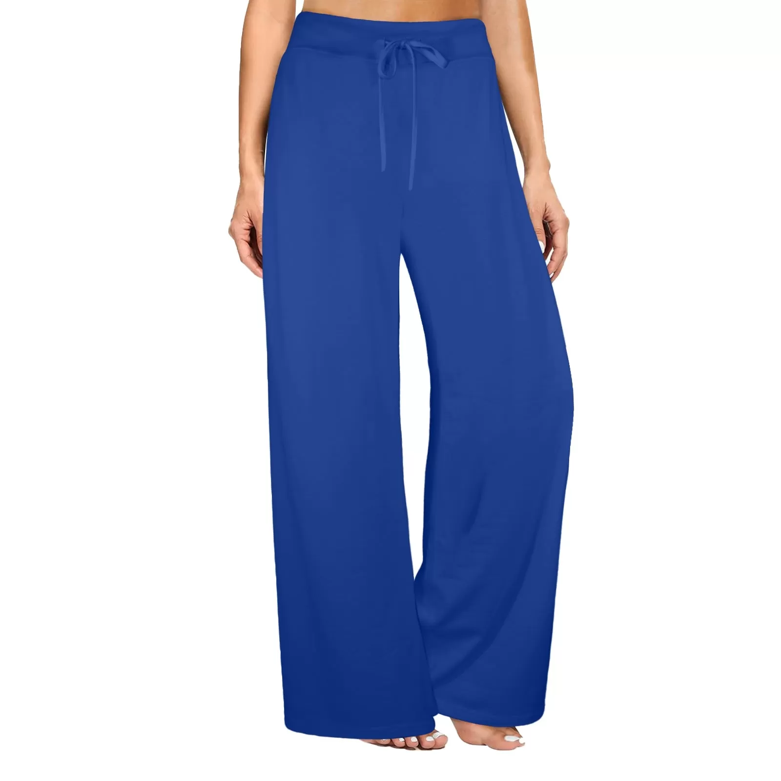 barbados blue Women's Wide Leg Lounge Pants (Model L77)