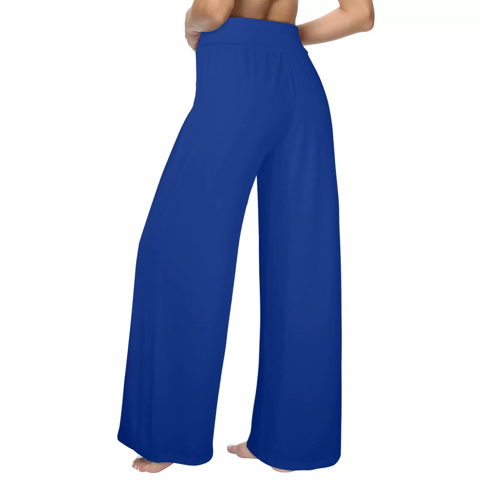 barbados blue Women's Wide Leg Lounge Pants (Model L77)