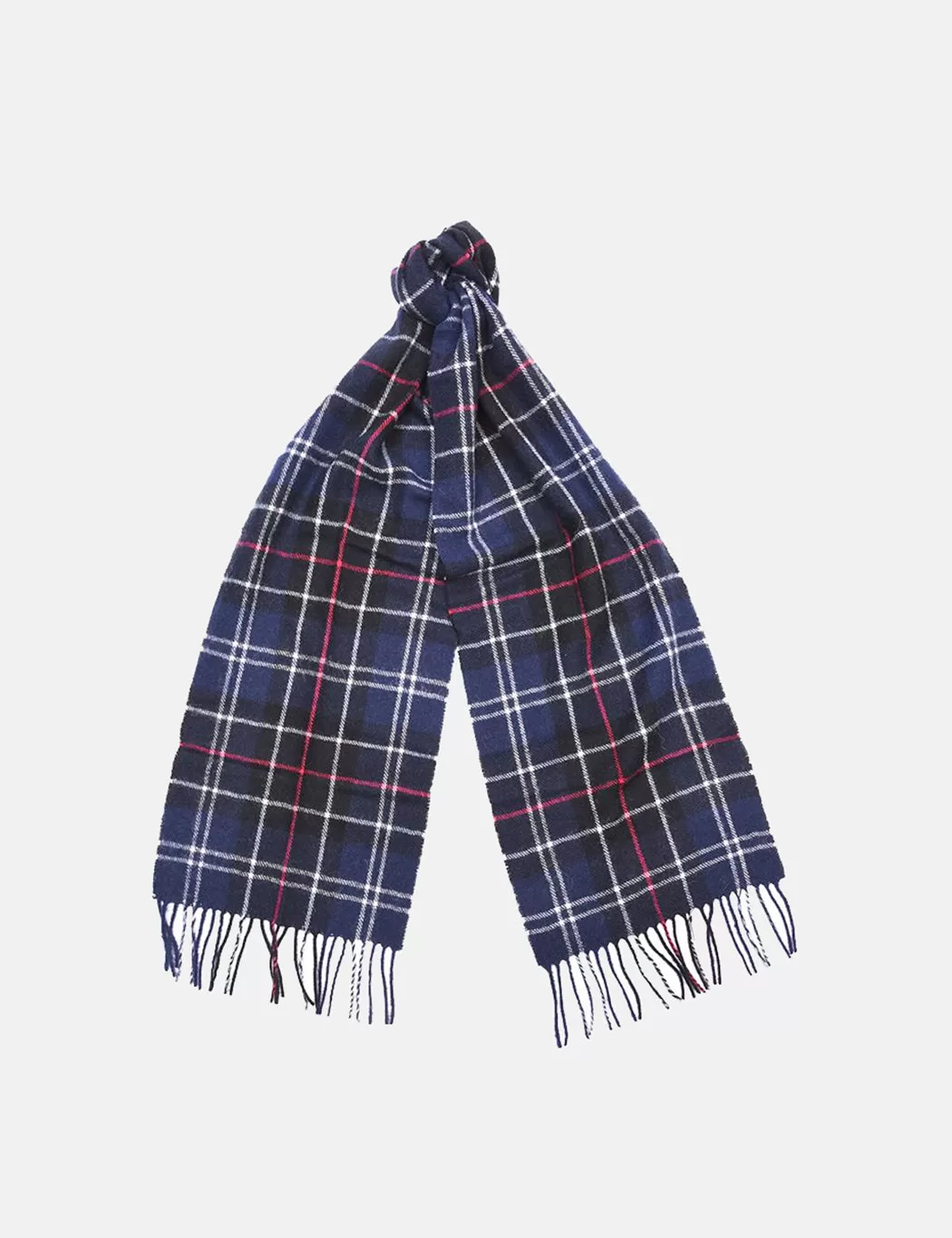 Barbour Tartan Lambswool Scarf - Navy Blue/Red