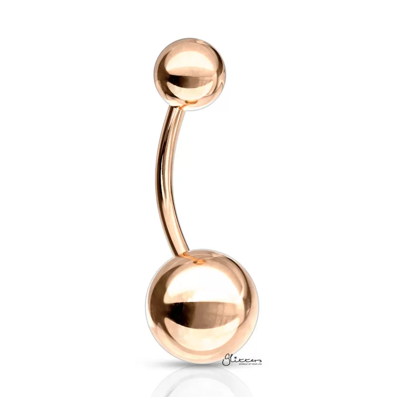 Basic 316L Surgical Steel Belly Button Navel Ring - Rose Gold