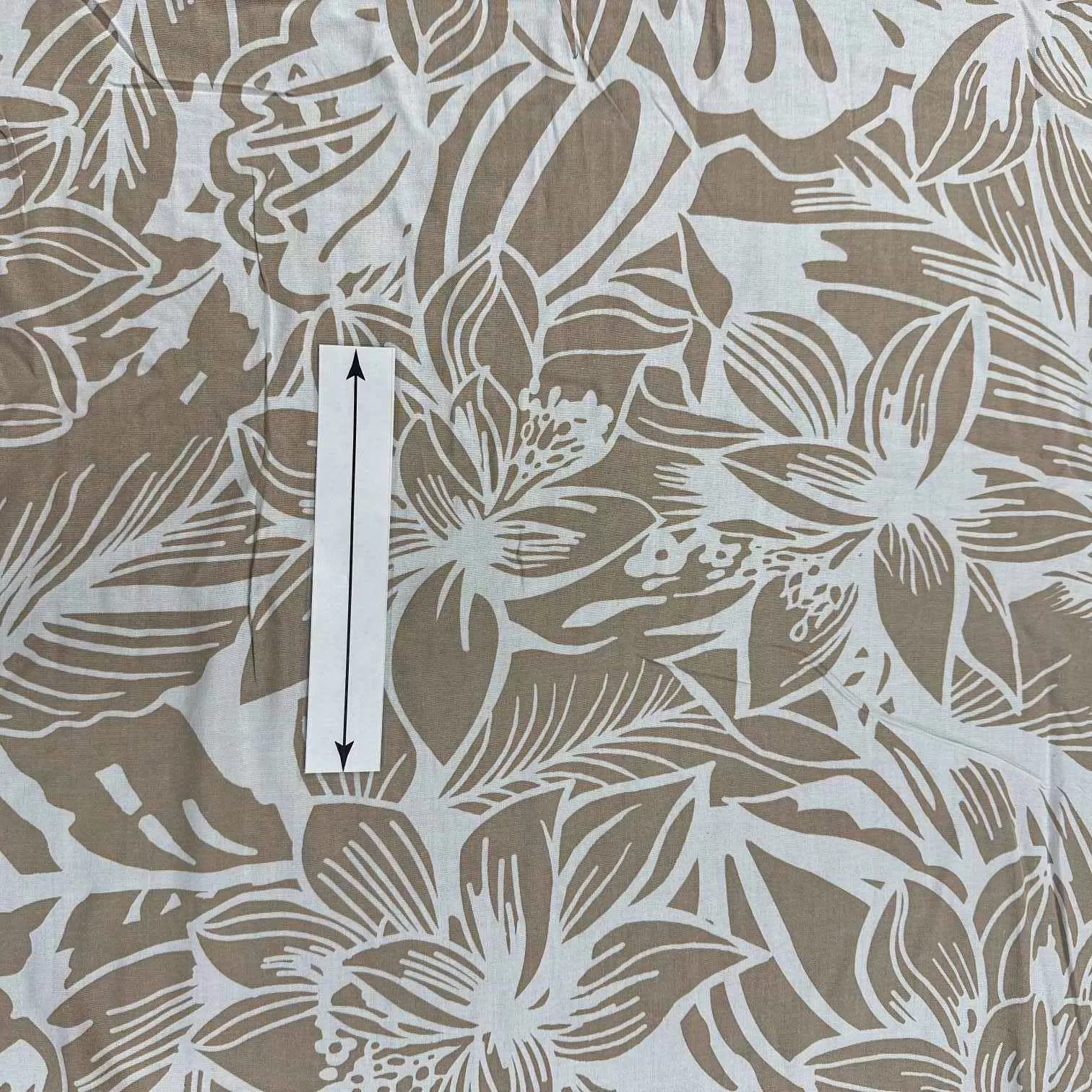 Beige Floral Print Rayon Fabric