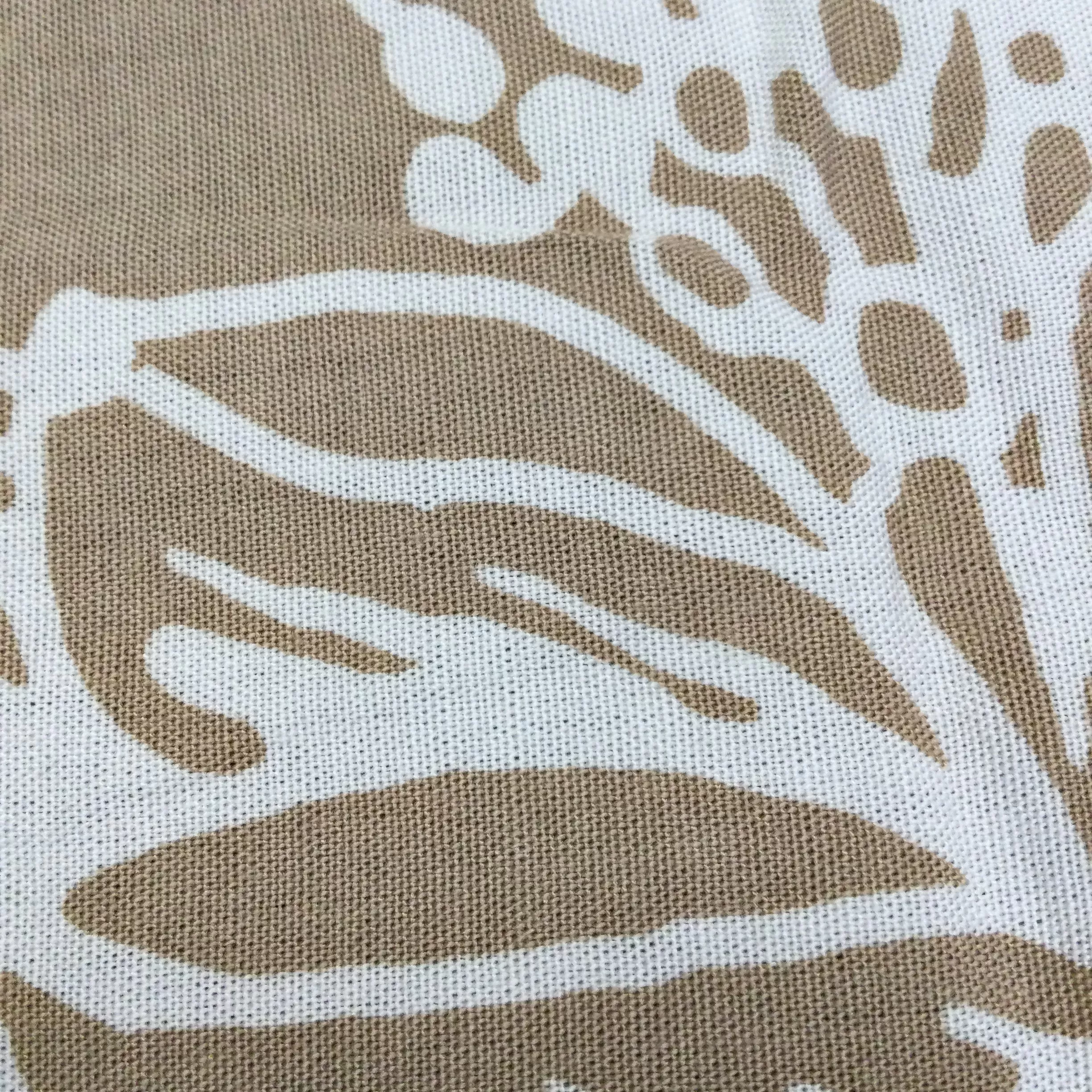 Beige Floral Print Rayon Fabric