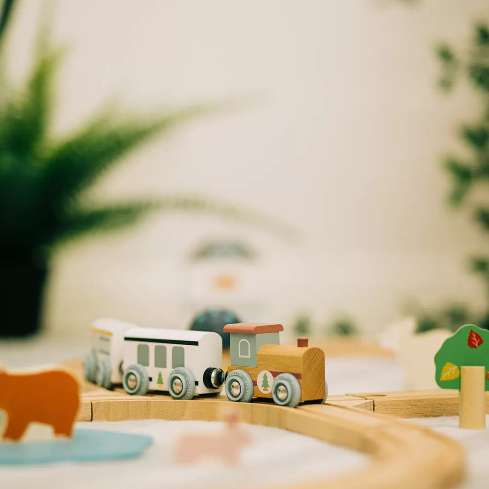 Bigjigs Toys Woodland Animal Wooden Train Set