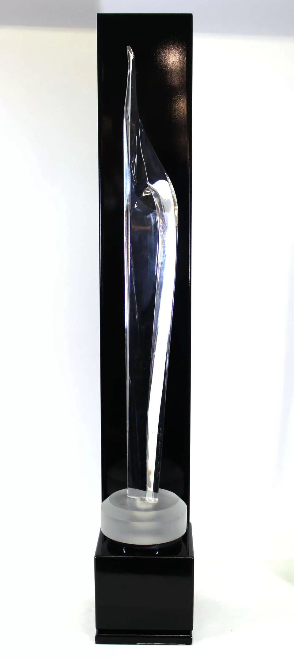 Bijan Bahar Modern Abstract Acrylic Sculpture on Lacquered Display Stand