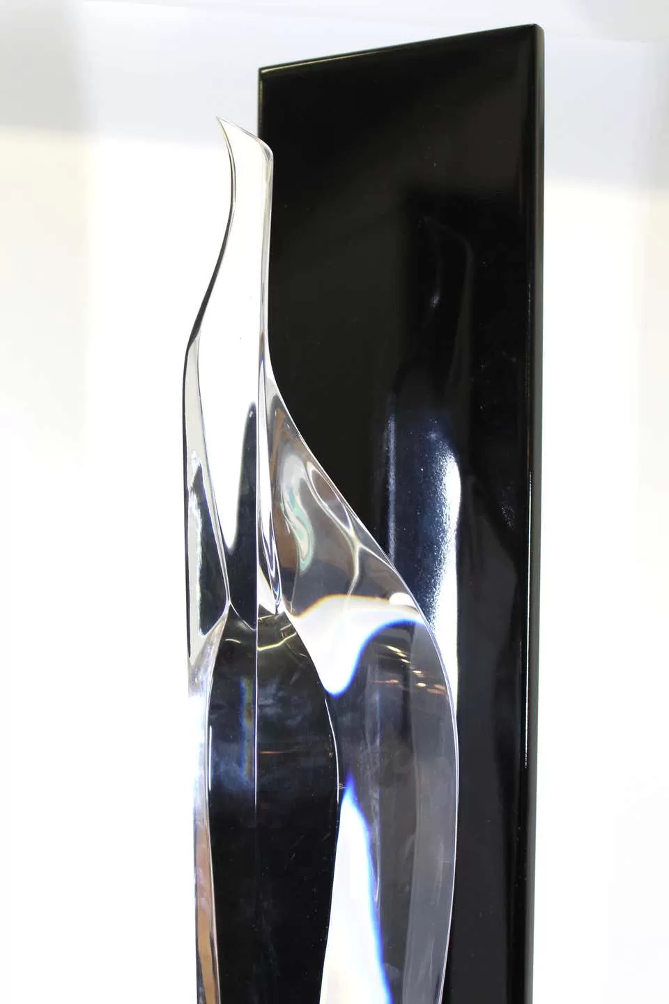 Bijan Bahar Modern Abstract Acrylic Sculpture on Lacquered Display Stand