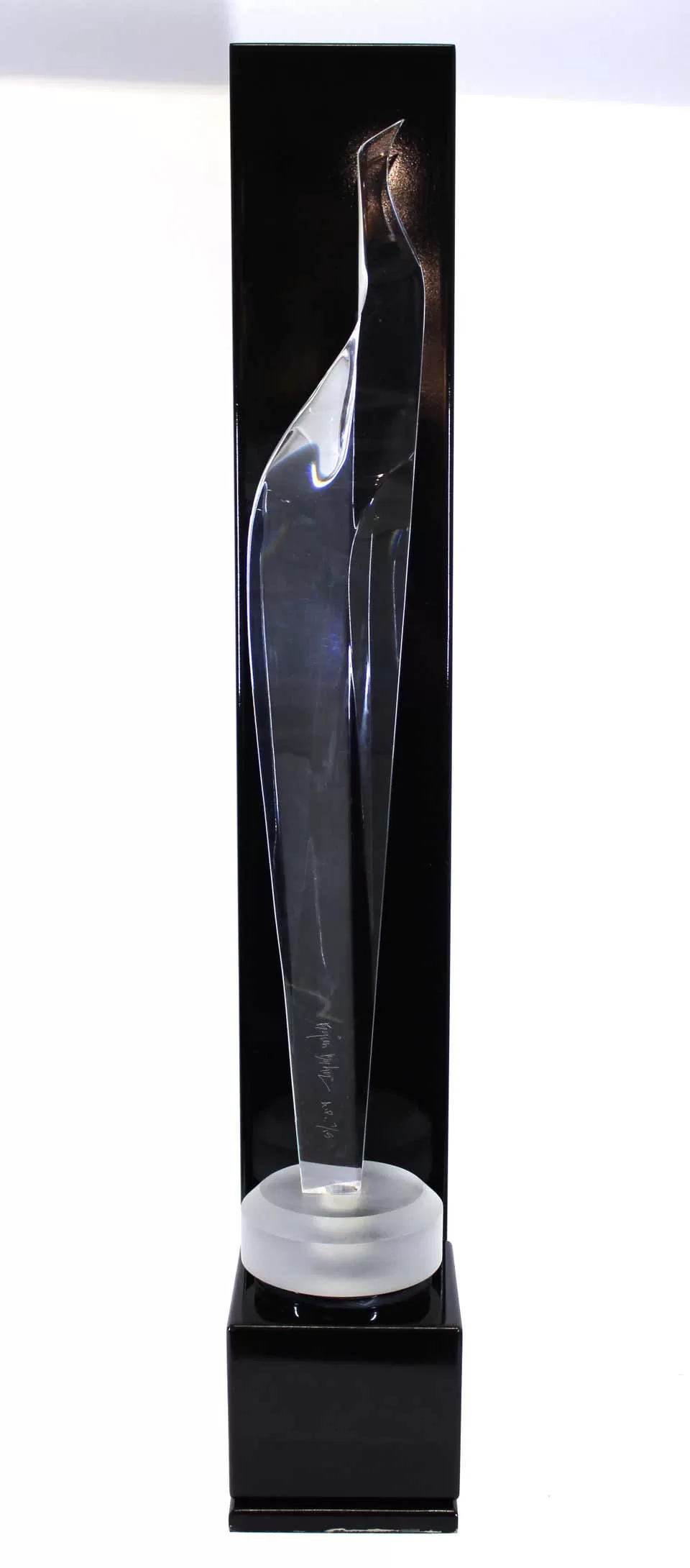 Bijan Bahar Modern Abstract Acrylic Sculpture on Lacquered Display Stand