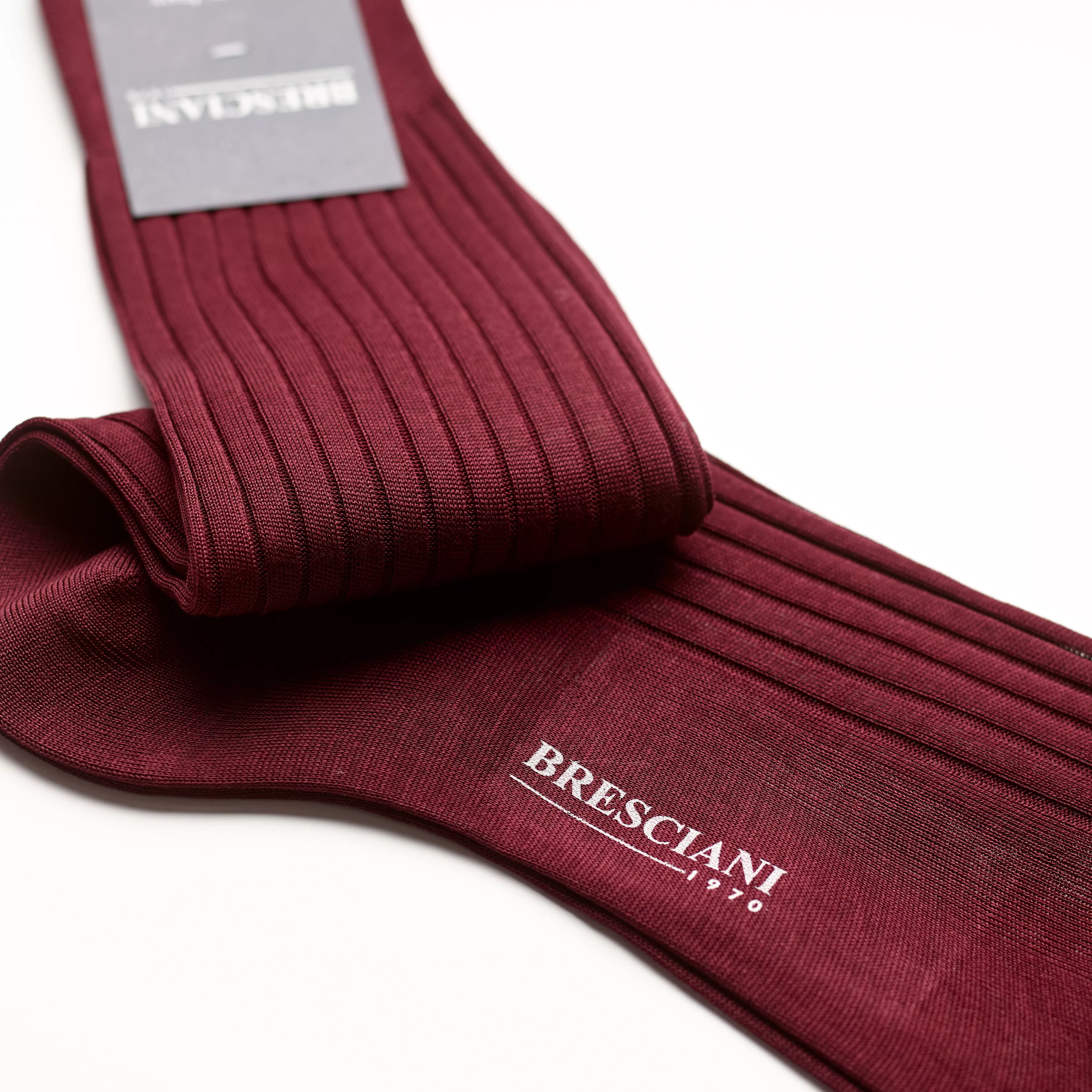 Bresciani Mens Short Sock: Merlot Red