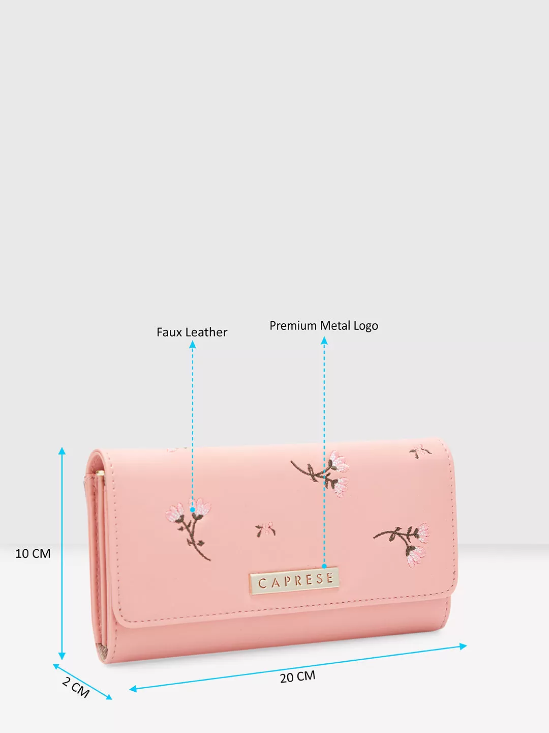 Caprese Dara Flap Wallet Medium Pink