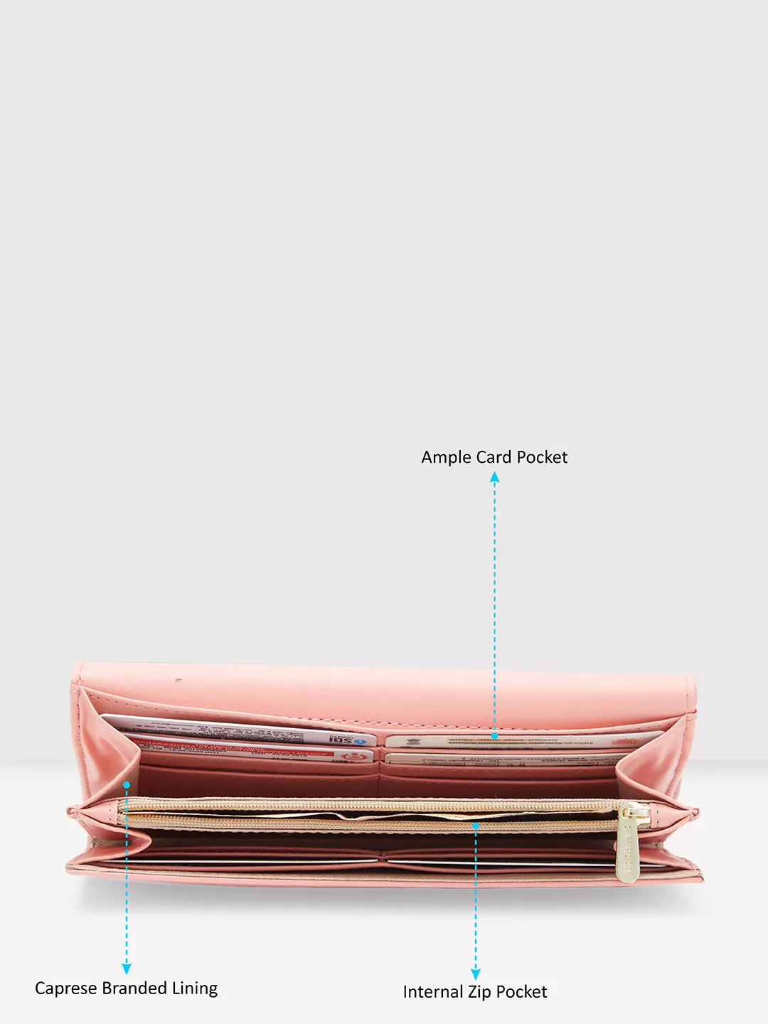 Caprese Dara Flap Wallet Medium Pink