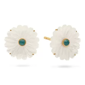 Capucine de Wulf Mermaid Garden Flower Stud Earrings - Ocean Jade