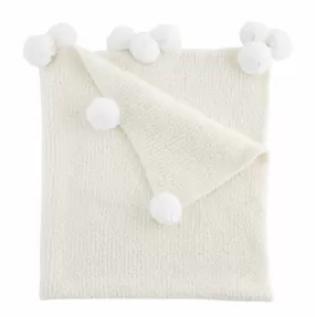 Chenille Pom Pom Baby Blanket