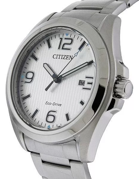 Citizen Eco-Drive Mens Chandler Watch - White Dial - Stainless Steel - Date