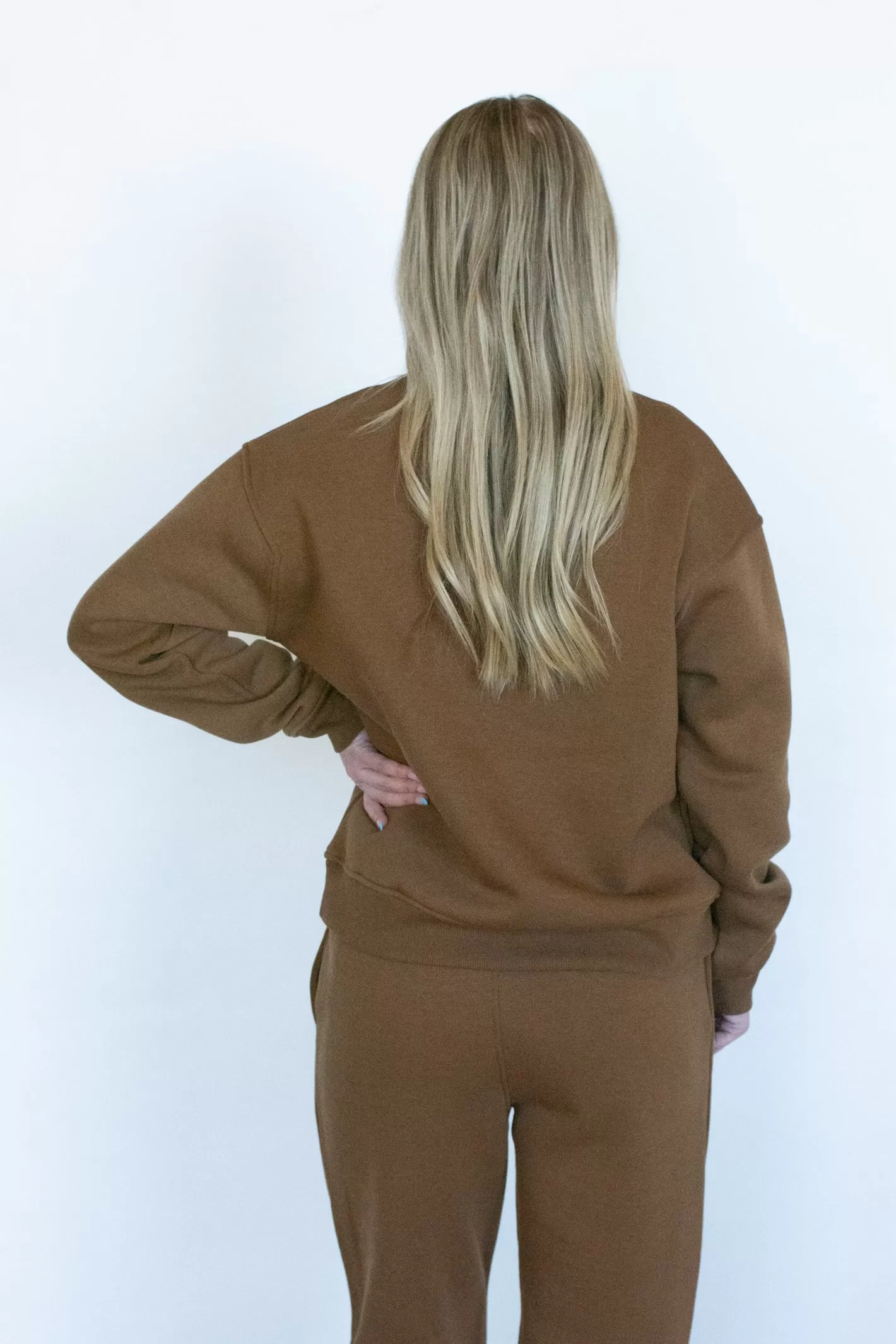 Cozy Plans Brown Full Length Fleece Sweatshirt