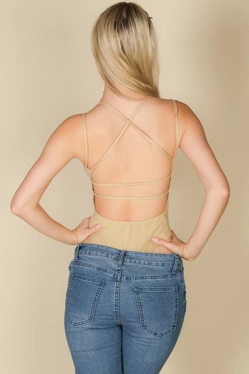 Crisscross Back Sexy Bodysuit Top