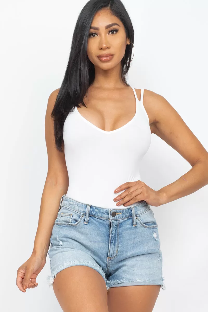 Crisscross Back Sexy Bodysuit Top