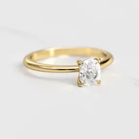 Cushion Tapered Solitaire Diamond Ring