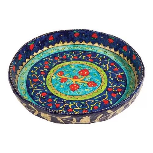 Decorative Tray Papier Mache Hand Painted Tray Pomegranates Decor