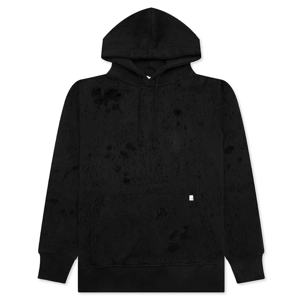 Destroyed Lighter Cap Hoodie - Black