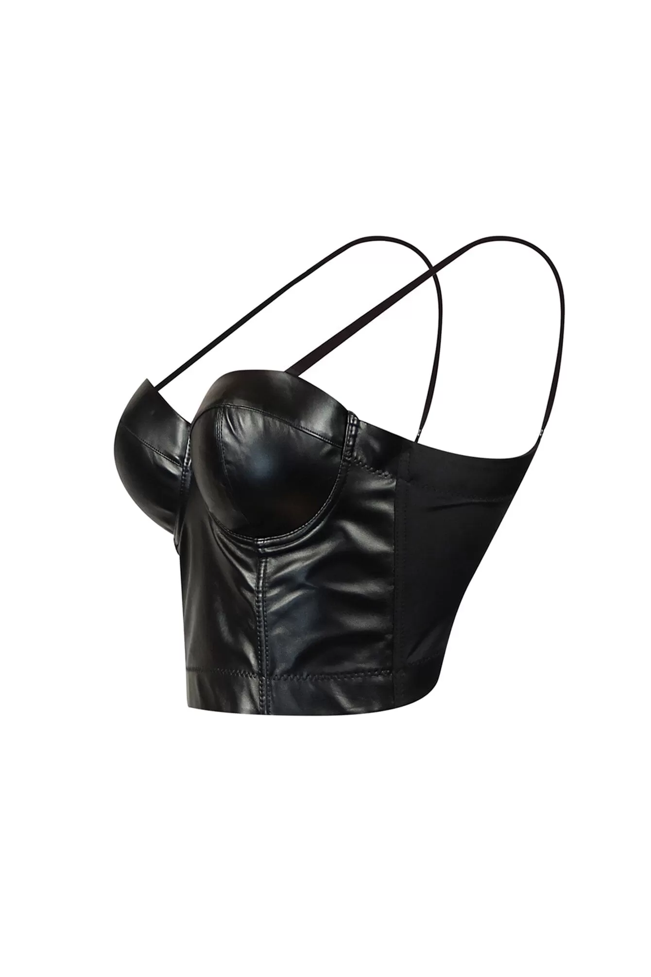 Devin Faux Leather Bustier Top