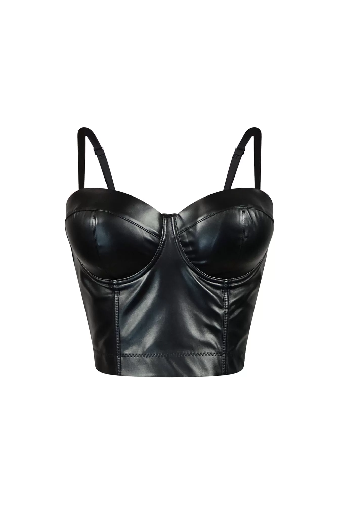 Devin Faux Leather Bustier Top