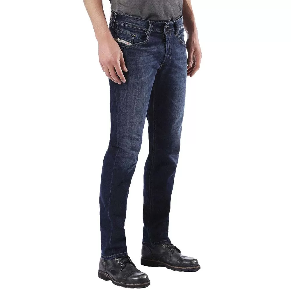 DIESEL Belther 0814W Slim Tapered Fit Stretch Jeans - Blue