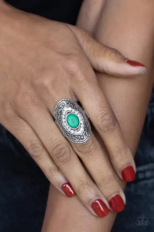 Entrancing Enchantment Green Ring - Paparazzi Accessories