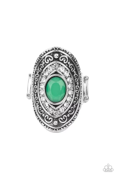 Entrancing Enchantment Green Ring - Paparazzi Accessories