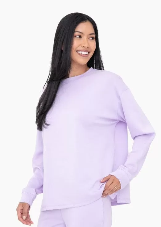 FINAL SALE - Mono B Lilac Crew Neck Pullover