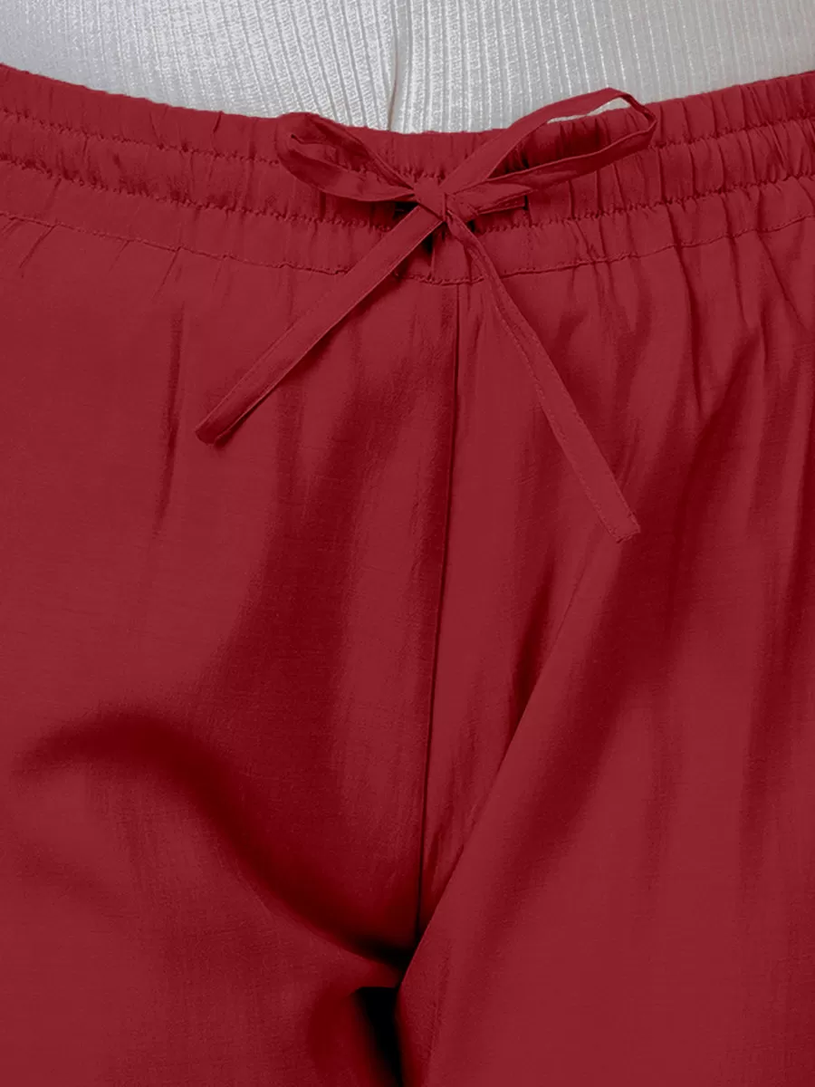 Fiza x Rozaana | Straight Pant in Scarlet Red