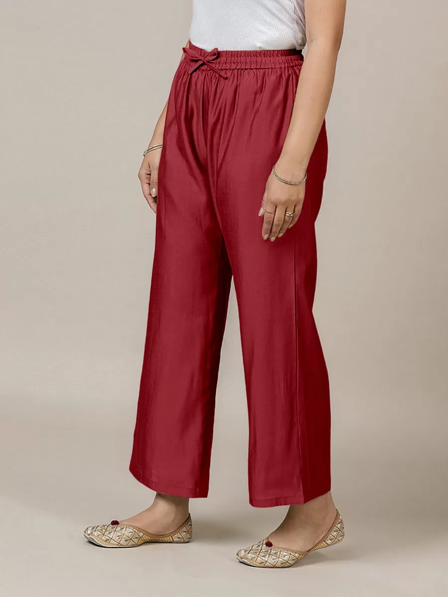 Fiza x Rozaana | Straight Pant in Scarlet Red