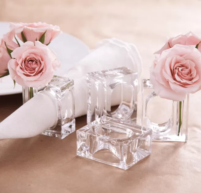 Flower Acrylic Napkin Holders - Set of 4