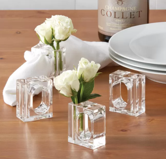 Flower Acrylic Napkin Holders - Set of 4