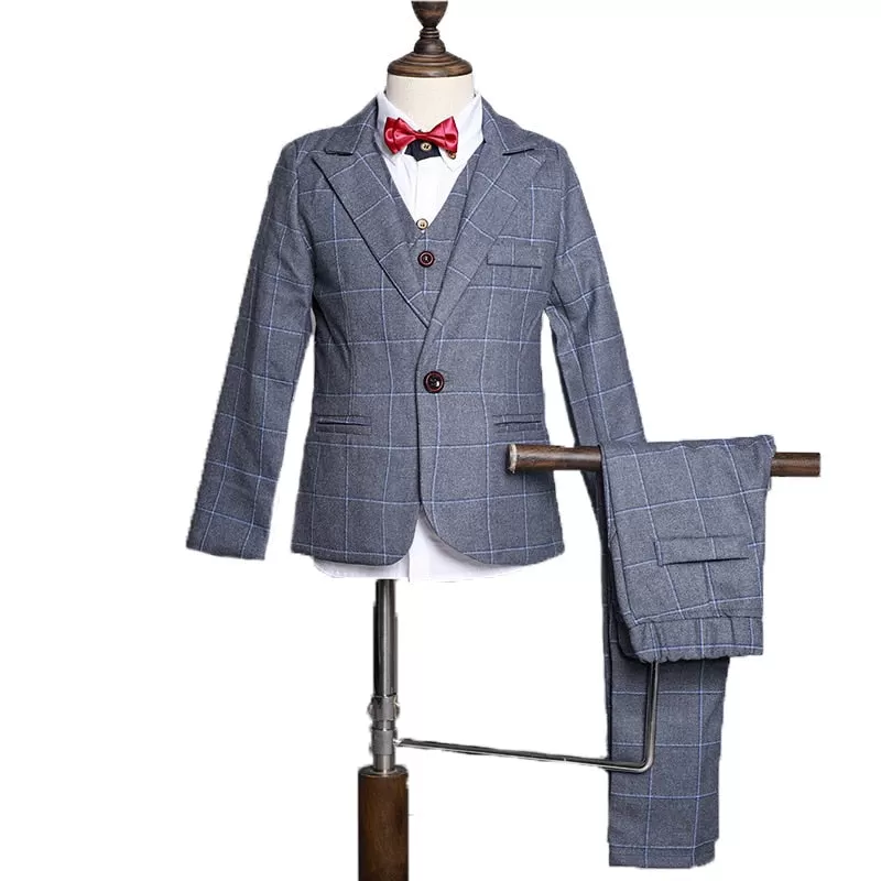 Flower Boys Formal Blazer Suit Kids Jacket Vest Pants