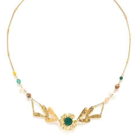 Franck Herval -   MATHILDE center flower necklace